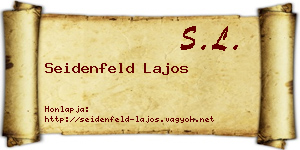 Seidenfeld Lajos névjegykártya
